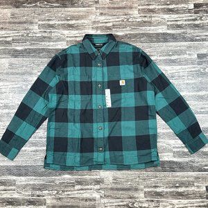 Carhartt Med Rugged Flex Loose Fit Midweight Flannel Long-Sleeve Plaid Shirt NWT